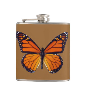 Orange Butterfly Flask Flachmann
