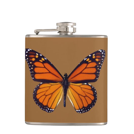 Orange Butterfly Flask Flachmann (Vorderseite)