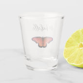 Orange Butterfly Frack Elegant Schnapsglas (Rückseite)
