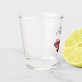 Orange Butterfly Frack Elegant Schnapsglas (Links)