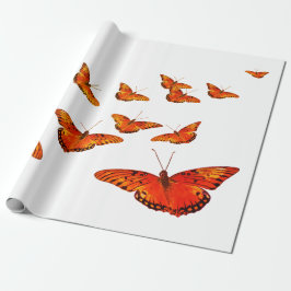 ORANGE BUTTERFLY GIFT WRAPPING WRAPPING PAPIER GESCHENKPAPIER