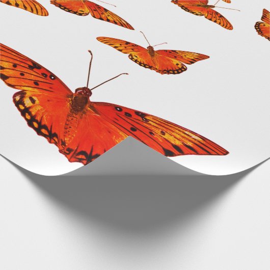 ORANGE BUTTERFLY GIFT WRAPPING WRAPPING PAPIER GESCHENKPAPIER (Ecke)