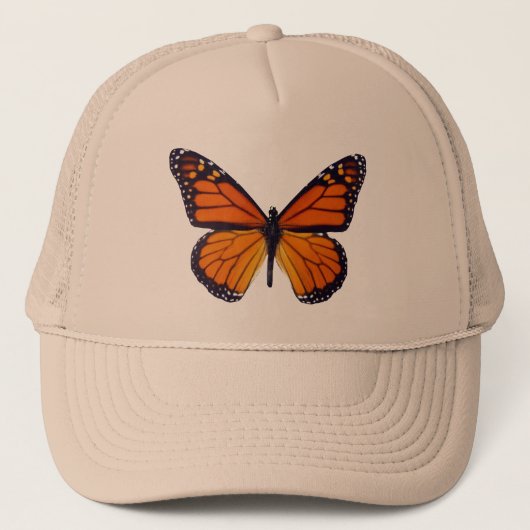 Orange Butterfly Hat Truckerkappe (Vorderseite)
