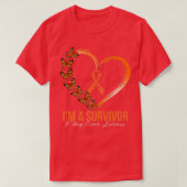 Orange Butterfly Herz Im A Survivor Nierenkrebs T-Shirt (Design vorne)