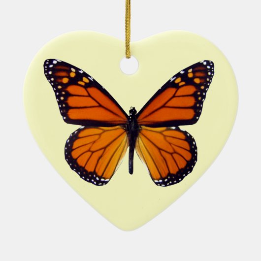 Orange Butterfly Herzdekoration Keramikornament (Hinten)