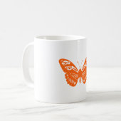 Orange Butterfly Kaffeetasse (Vorderseite Links)