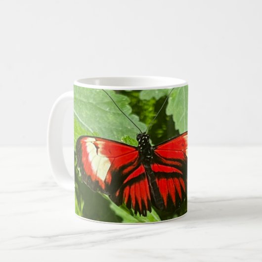 Orange Butterfly Kaffeetasse (Vorderseite Links)