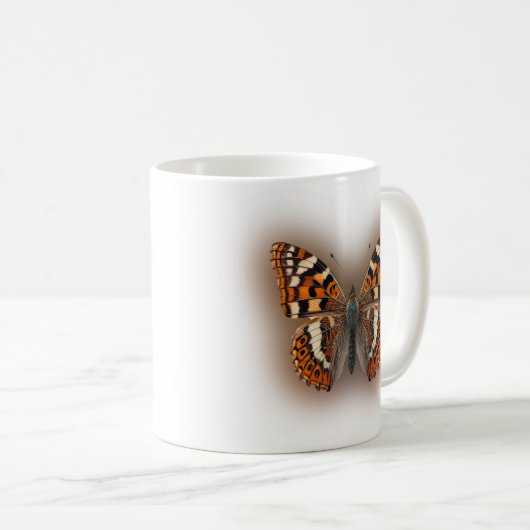Orange Butterfly Kaffeetasse (VorderseiteRechts)