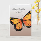 Orange Butterfly Karte (Gelbe Blume)
