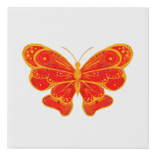 Orange Butterfly Künstlicher Leinwanddruck
