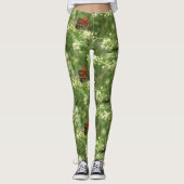 Orange Butterfly Leggings mit Personalisiertem Nam (Vorderseite)