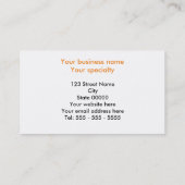 Orange Butterfly Life Coach Business Card Visitenkarte (Rückseite)