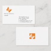 Orange Butterfly Logo Modern Business Card Visitenkarte (Vorne/Hinten)