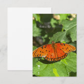 Orange Butterfly Mitteilungskarte (Vorne/Hinten)