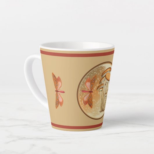 Orange Butterfly Mushroom Moon Milchtasse (Linke Ecke)