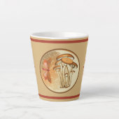 Orange Butterfly Mushroom Moon Milchtasse (Vorderseite)