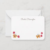 Orange Butterfly Niedliche Schmetterlinge Muster Mitteilungskarte (Rückseite)