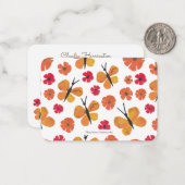 Orange Butterfly Niedliche Schmetterlinge Muster Mitteilungskarte (Vorderseite/Rückseite Beispiel)