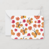 Orange Butterfly Niedliche Schmetterlinge Muster Mitteilungskarte (Vorderseite)