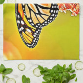 Orange Butterfly on Pink Blossom Design Geschirrtuch (Gefaltet)