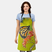 Orange Butterfly on Pink Blossom Design Schürze (Getragen)