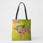 Orange Butterfly on Pink Blossom Design Tasche (Vorderseite)