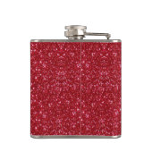 Orange Butterfly On Red Glitzern Flask Flachmann (Rückseite)