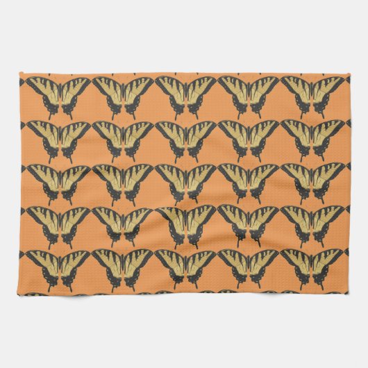 Orange Butterfly Pattern Geschirrtuch (Horizontal)