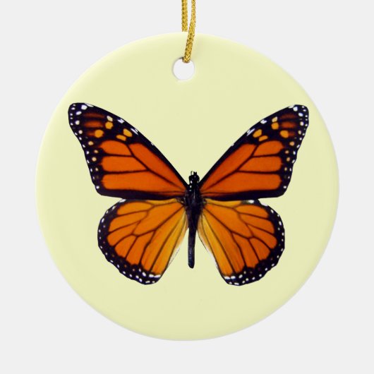 Orange Butterfly Round Ornament (Vorne)