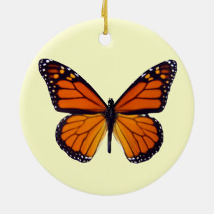 Orange Butterfly Round Ornament
