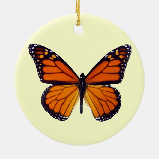 Orange Butterfly Round Ornament (Hinten)