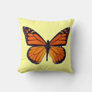 Orange Butterfly Throw Kissen