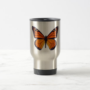 Orange Butterfly Travel Mug Reisebecher