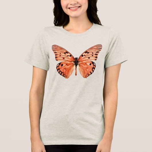 Orange Butterfly Tri-Blend Shirt (Vorderseite)