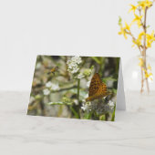 Orange Butterfly und Biene Karte (Gelbe Blume)