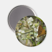 Orange Butterfly und Biene Magnet (Vorderseite/Rückseite)