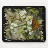 Orange Butterfly und Biene Mousepad (Vorne)