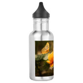 Orange Butterfly und Blume Edelstahlflasche (Links)
