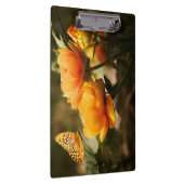 Orange Butterfly und Blume Klemmbrett (Rechts)