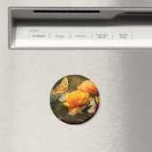 Orange Butterfly und Blume Magnet (In Situ (Geschirrspüler))