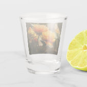 Orange Butterfly und Blume Schnapsglas (Rückseite)