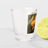 Orange Butterfly und Blume Schnapsglas (Links)