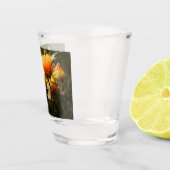 Orange Butterfly und Blume Schnapsglas (Rechts)