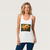 Orange Butterfly und Blume Tank Top (Vorderseite Vollansicht)