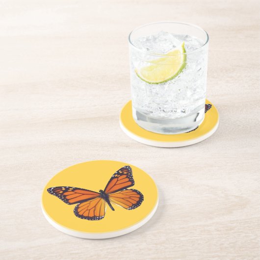 Orange Butterfly Untersetzer (Seite)