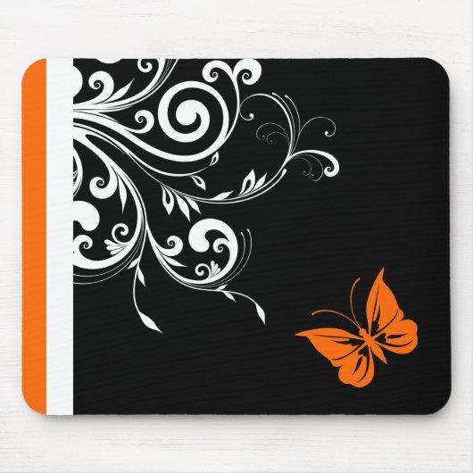 Orange Butterfly Wirbel Mousepad (Vorne)