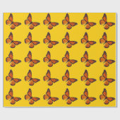 Orange Butterfly Wrapping Paper Geschenkpapier (Flach)