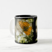 Orange Butterfly Zweifarbige Tasse (Vorderseite Links)