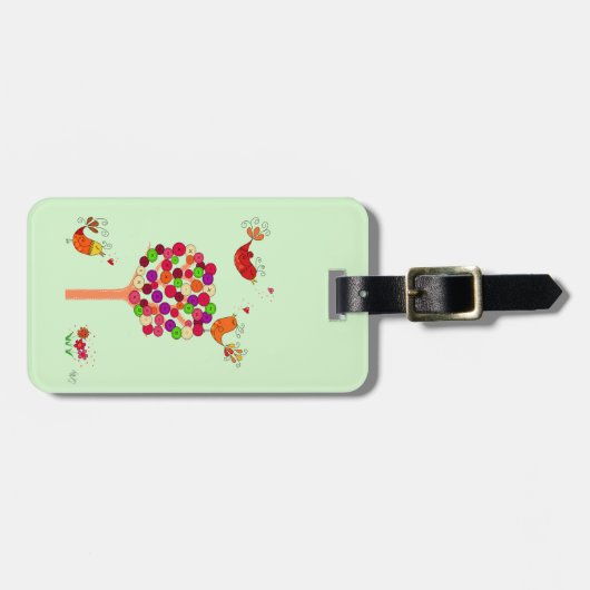 Orange Button Tree Gepäckanhänger (Vorderseite horizontal)