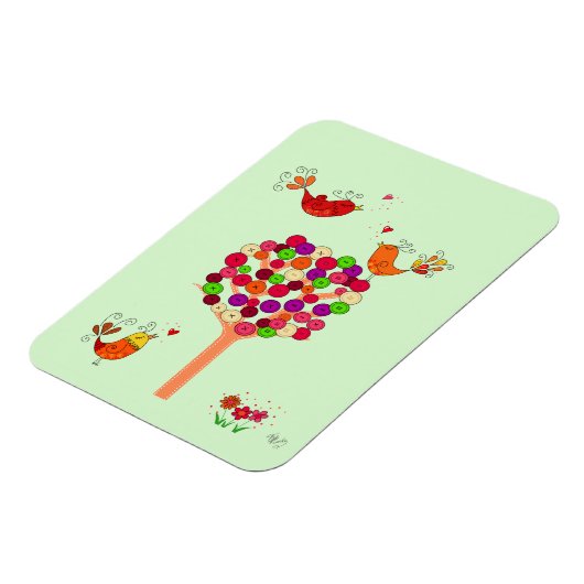 Orange Button Tree Magnet (Linke Seite)